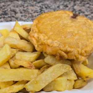 SE Battered Hamburger (1) & Chips